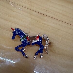 Multicolor Enamel Unicorn Brooch